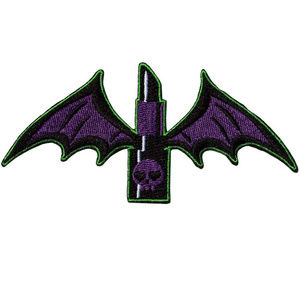 Bat Wings Lipstick Patch Iron On Goth Witch Horror